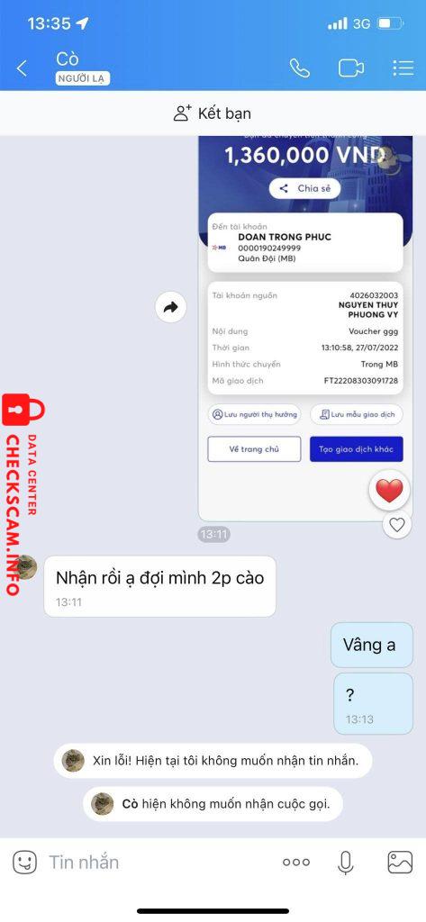 Ebidensya laban sa Đoàn Trọng Phúc