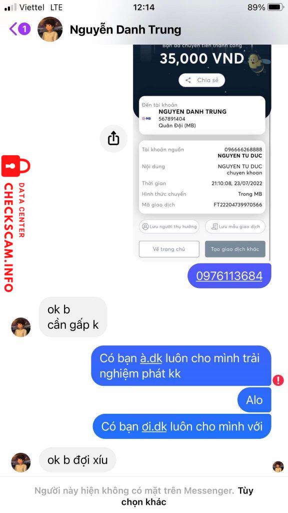 Ebidensya laban sa Nguyễn Danh Trung