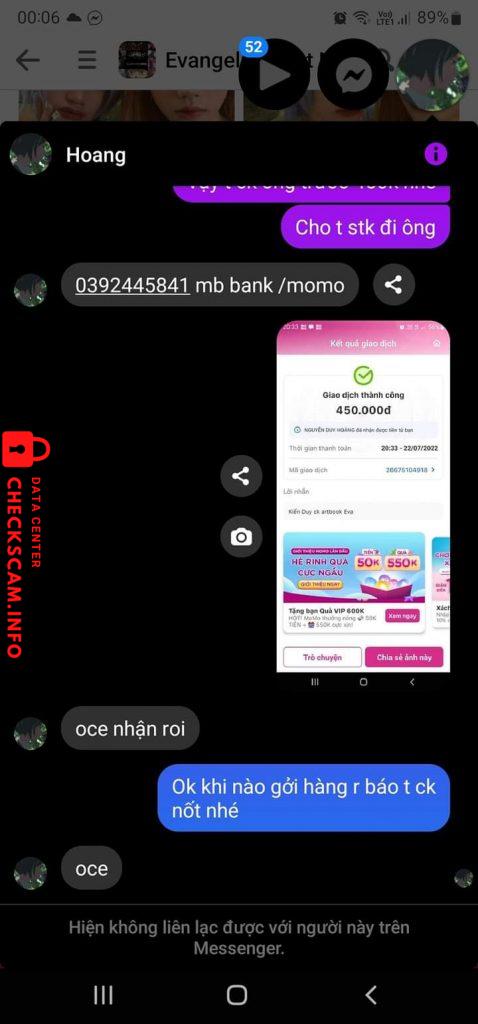 Ebidensya laban sa Duy Hoang