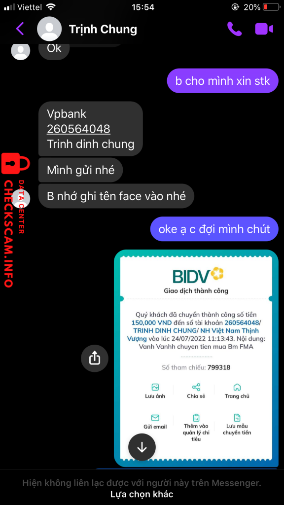 Ebidensya laban sa Trinh Dinh Chung