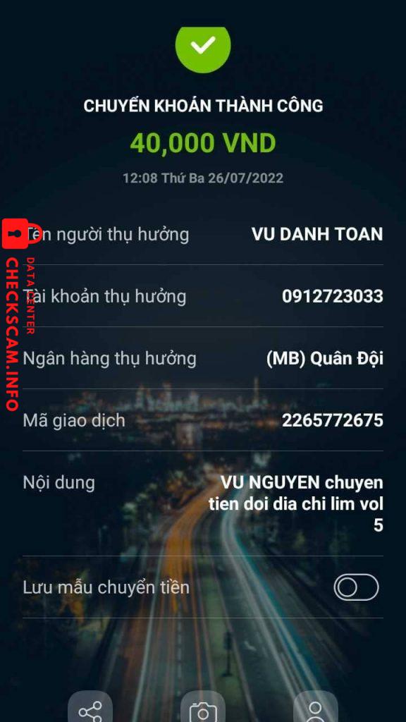 Ebidensya laban sa Vũ Danh Toàn