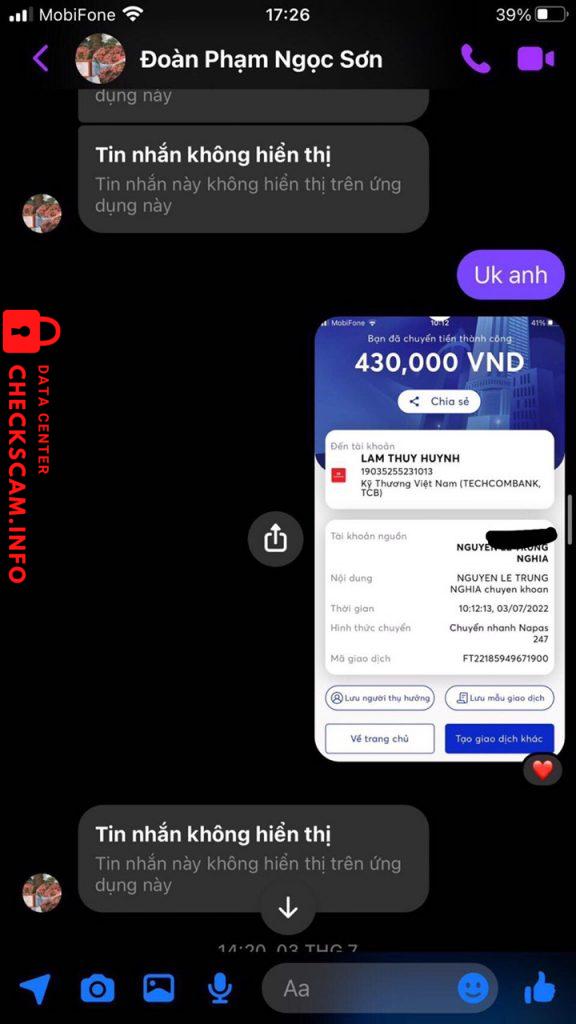 Ebidensya laban sa LAM THUY HUYNH