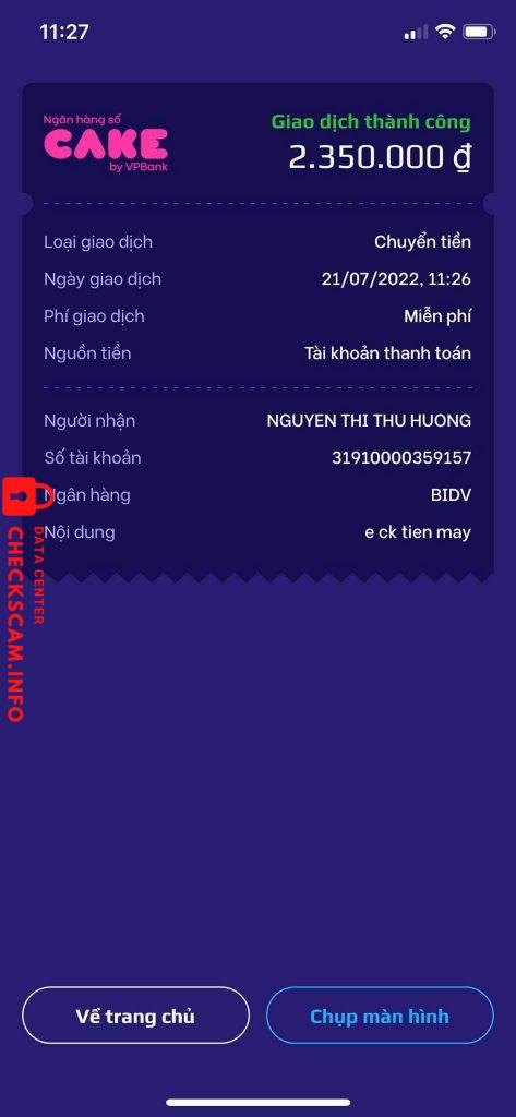 针对的证据 Nguyen Thi Thu Huong