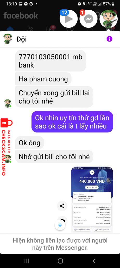 Ebidensya laban sa Ha Pham Cuong
