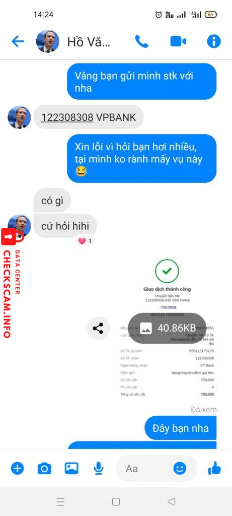Ebidensya laban sa Hồ Văn Ninh
