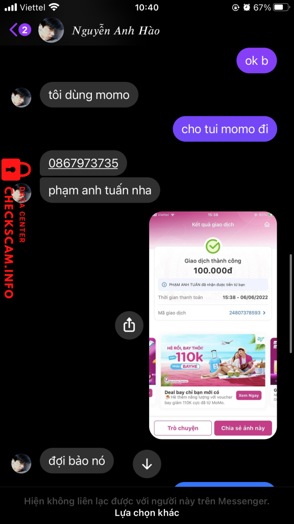 针对的证据 Nguyễn Anh Hào – Phạm Anh Tuấn