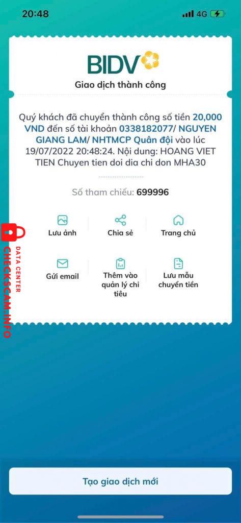 Ebidensya laban sa Nguyen Giang Lam