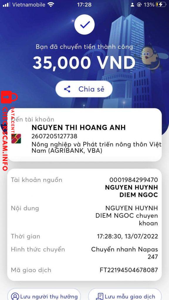 Ebidensya laban sa Nguyễn Thị Hoàng Anh