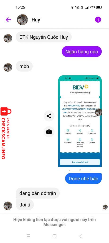 Ebidensya laban sa Nguyễn Quốc Huy
