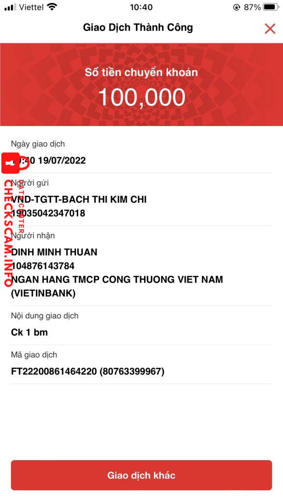 Ebidensya laban sa Dinh Minh Thuan