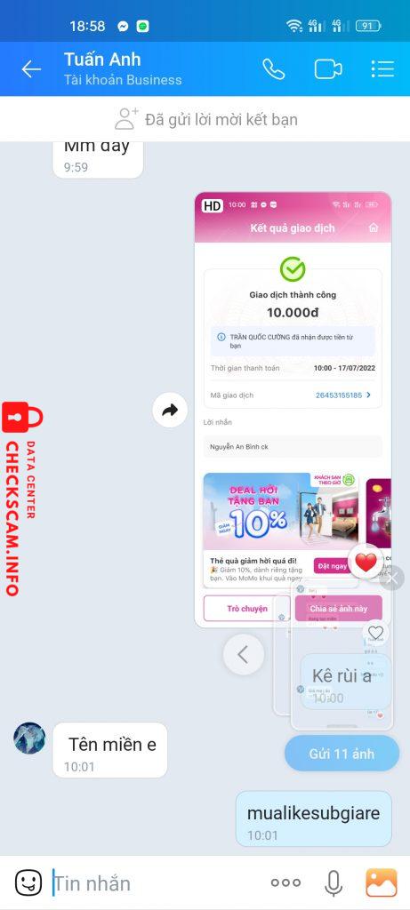 Preuves contre TRAN QUOC CUONG