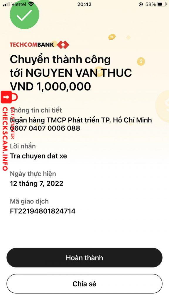 Preuves contre Nguyễn Văn Thực