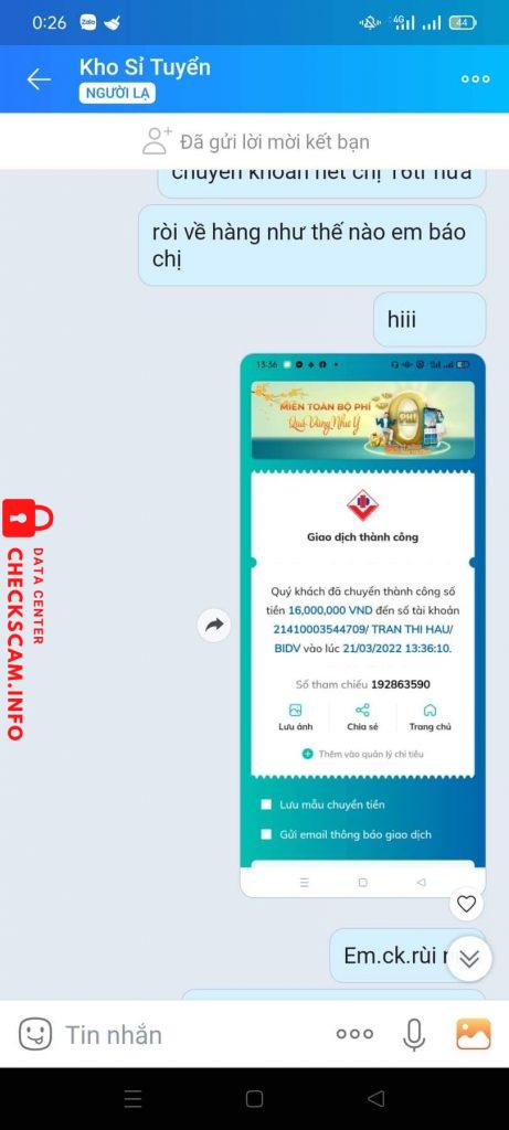 Preuves contre TRAN THI HAU