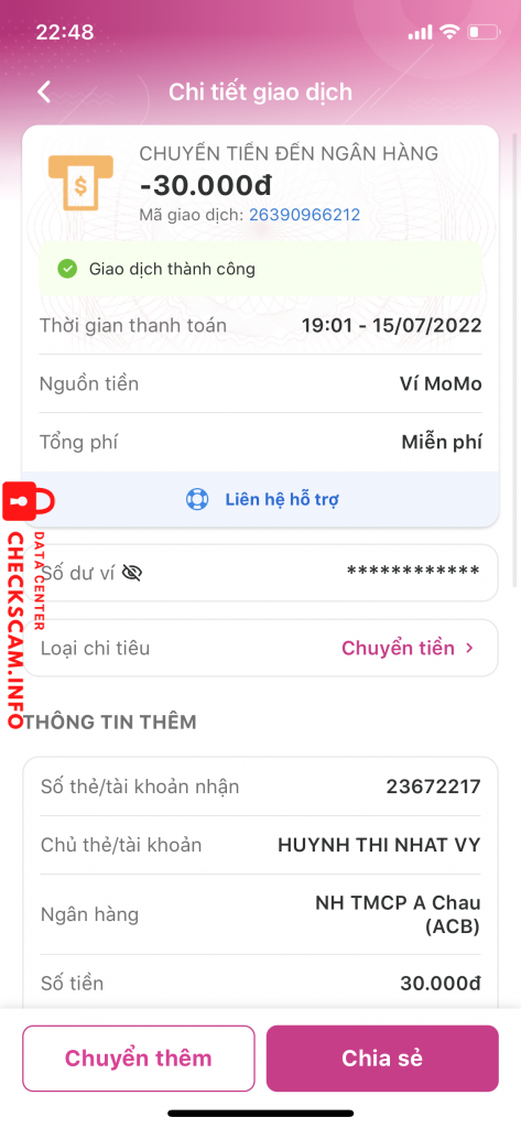 Preuves contre HUYNH THI NHAT VY