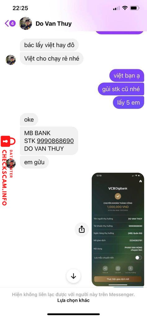 Preuves contre Do Van Thuy