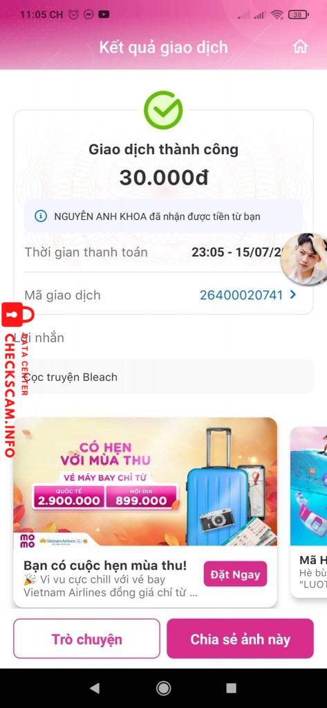 Preuves contre Nguyễn Anh Khoa