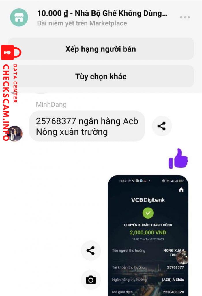 Preuves contre NONG XUAN TRUONG