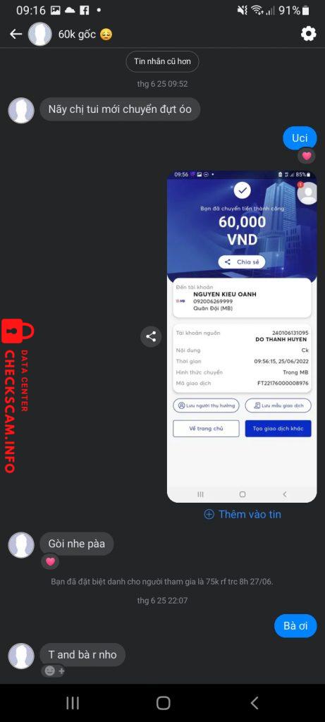 Bewijs tegen NGUYEN KIEU OANH