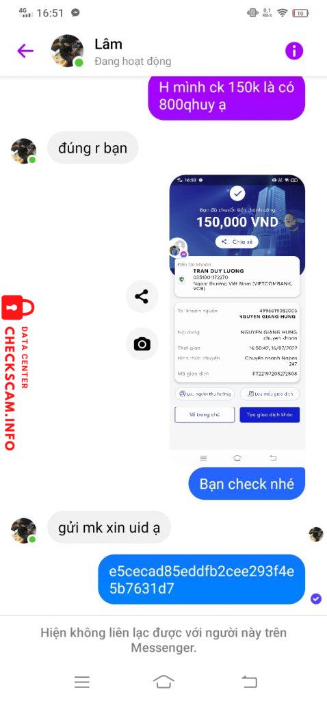 Bewijs tegen TRAN DUY LUONG