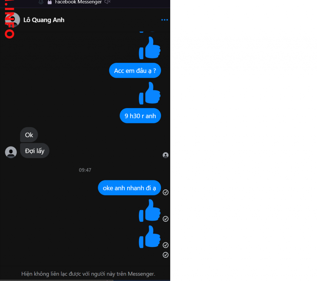Preuves contre LO QUANG VINh