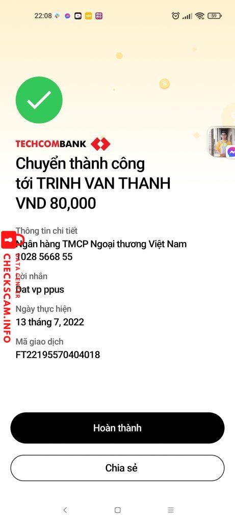 Preuves contre TRINH VAN THANH