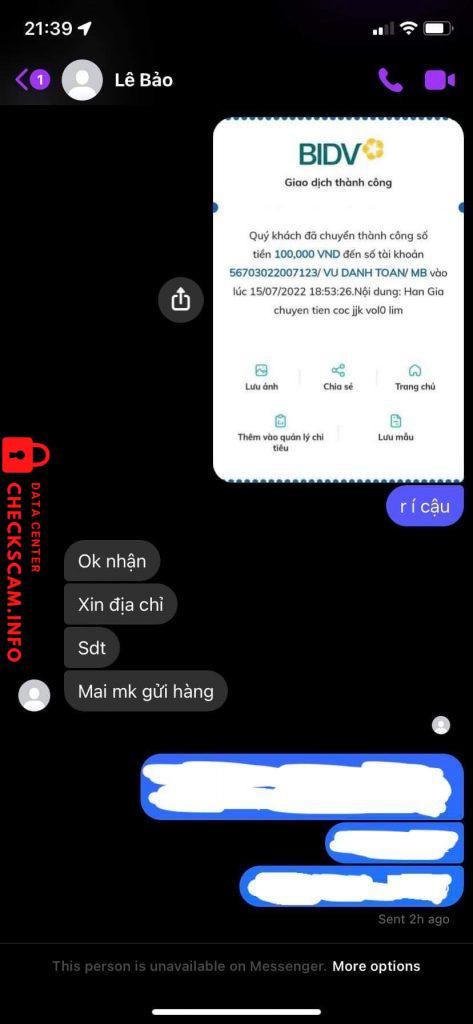 Ebidensya laban sa VU DANH TOAN