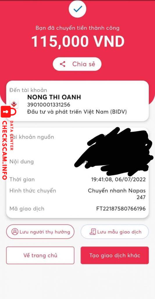 针对的证据 Nong Thi Oanh
