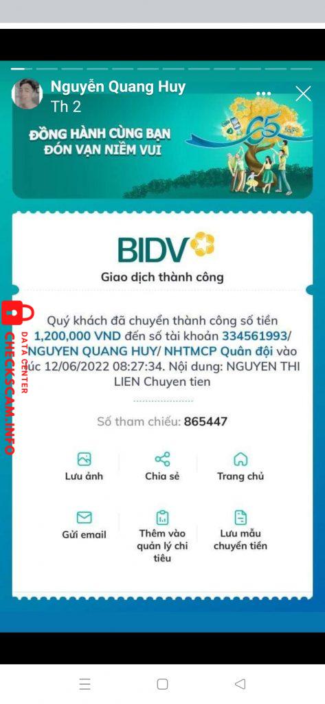 针对的证据 Nguyễn Quang Huy