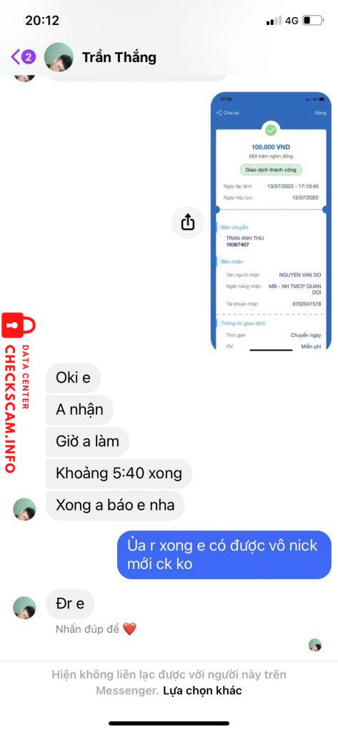 Preuves contre Trần Thắng