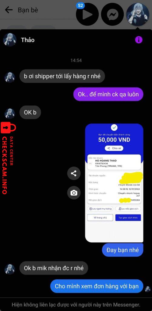 Preuves contre Hồ Hoàng Thảo