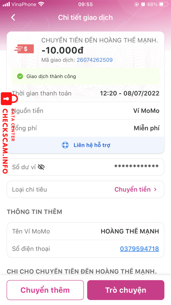 Preuves contre Hoàng Thế Mạnh