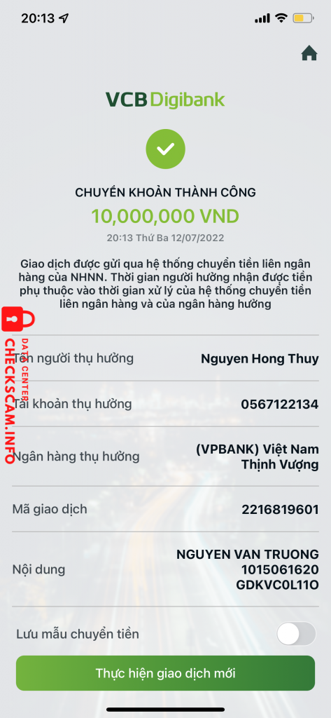Preuves contre Nguyễn Hồng thuy