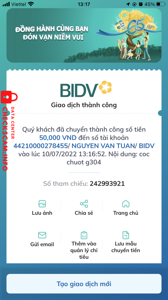 Preuves contre NGUYAN VAN TUAN