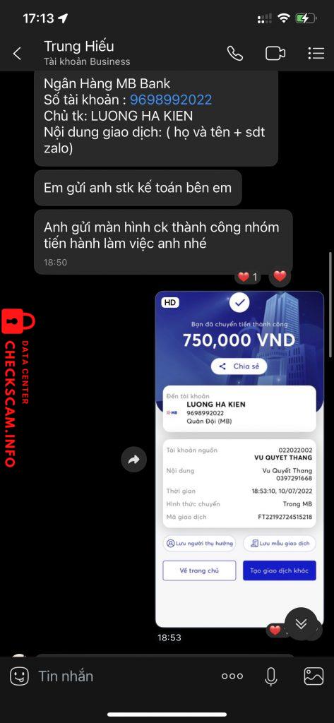 Ebidensya laban sa LUONG HA KIEN