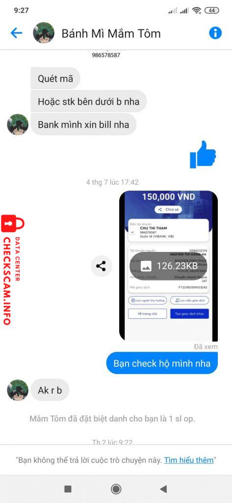 ဆန့်ကျင်သက်သေ Chu Thị Thắm