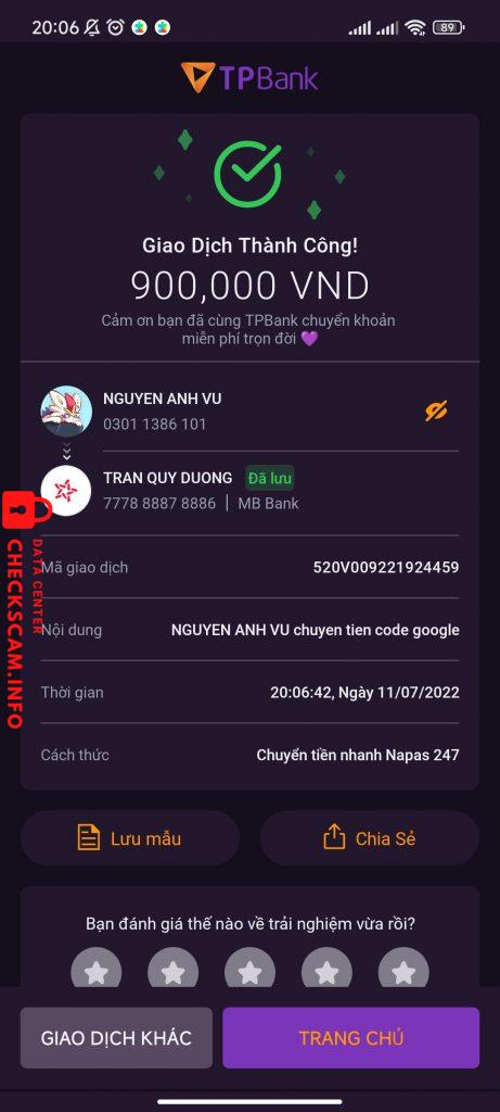 ဆန့်ကျင်သက်သေ TRAN QUY DUONG