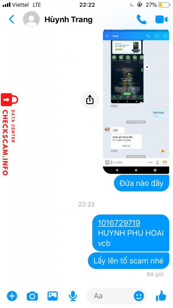 Ebidensya laban sa Huỳnh Phú Hoài