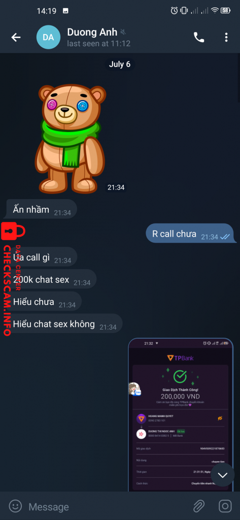 Bewijs tegen Duong Thi Ngoc Anh