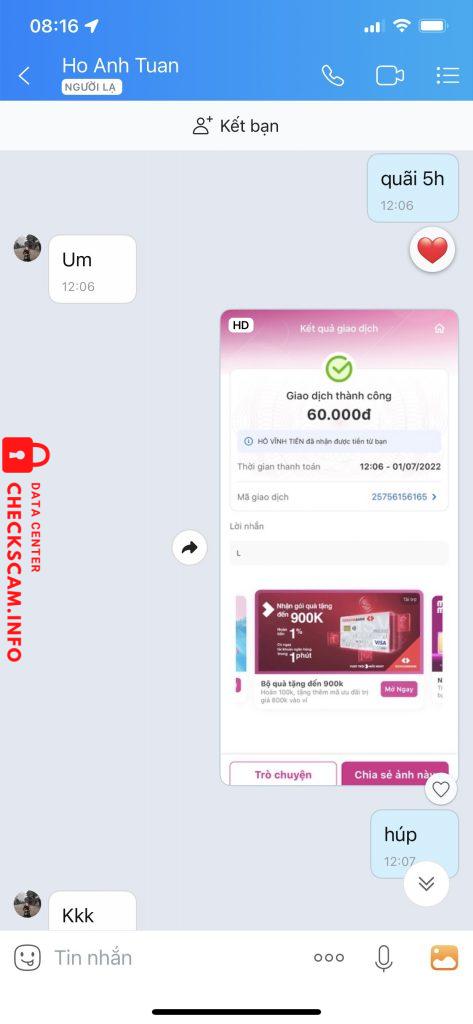 Bewijs tegen Hồ Anh Tuấn
