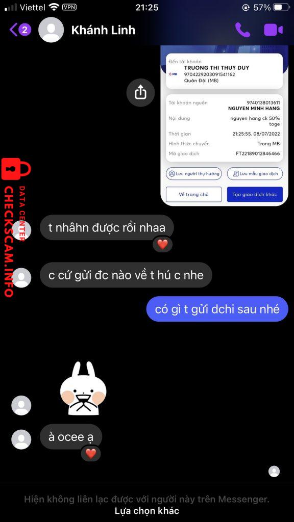 Bewijs tegen TRUONG THI THUY DUY