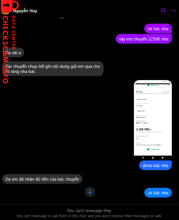 Preuves contre Nguyễn Khánh Huy