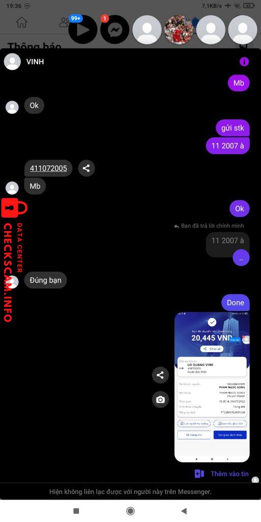 Preuves contre LÔ QUANG VINH