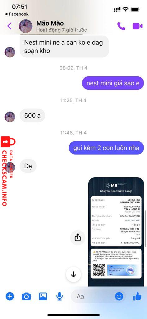 Preuves contre TRAN HONG NI