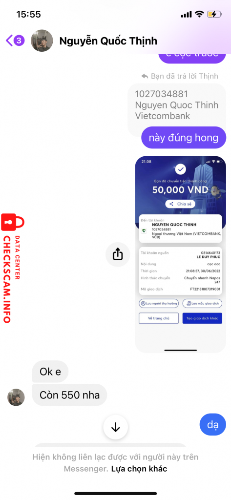 Preuves contre Nguyễn Quốc Thịnh