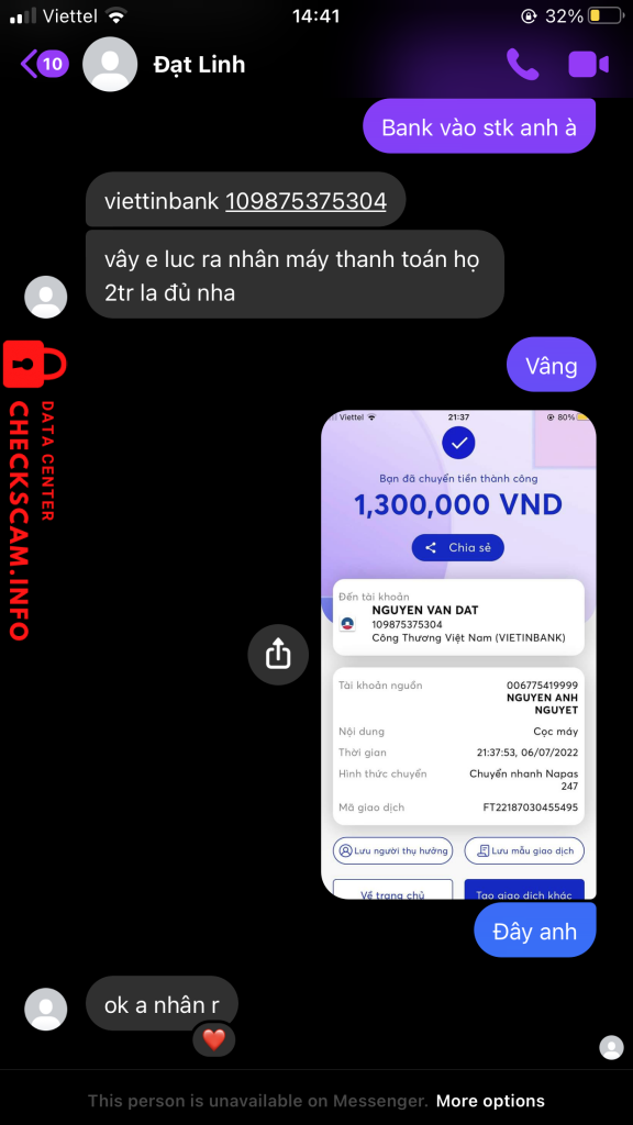 Preuves contre Nguyễn Văn Đạt