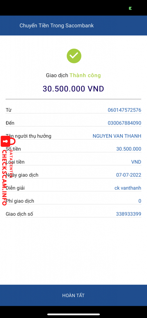 Preuves contre Nguyễn Văn Thanh