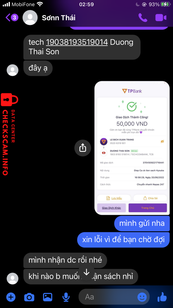 Preuves contre Dương Thái Sơn