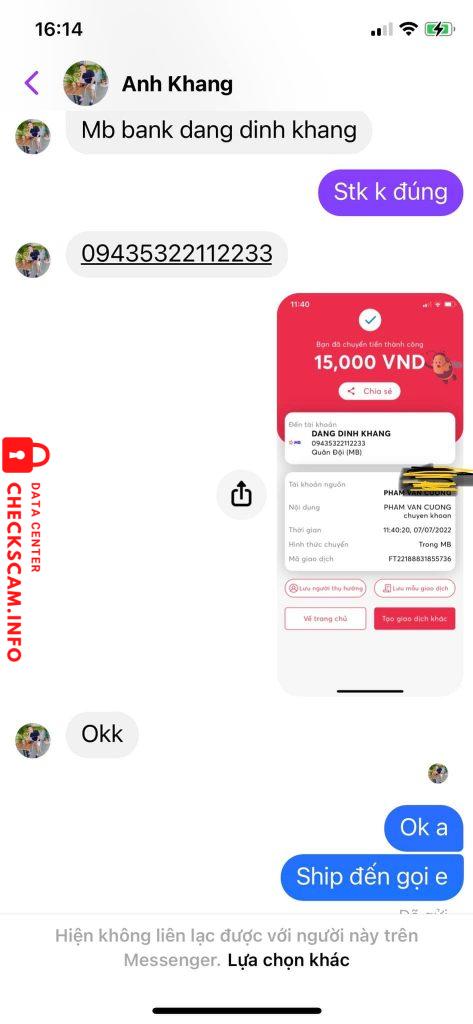 Preuves contre Anh Khang