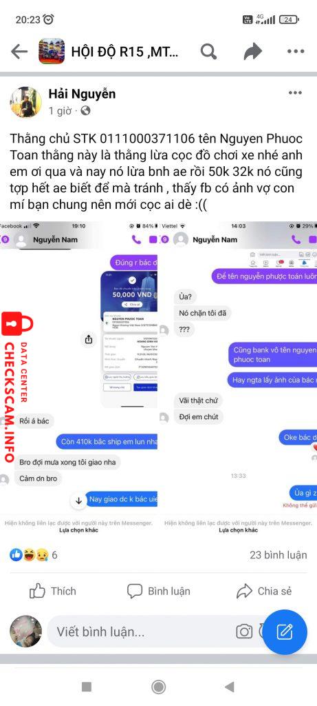 Preuves contre Nguyễn Phước Toàn