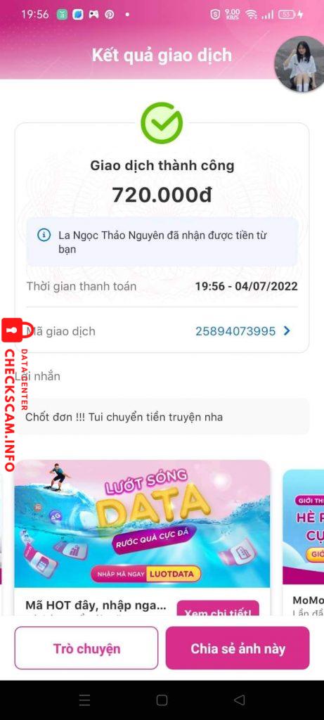 Preuves contre La Ngọc Thảo Nguyên